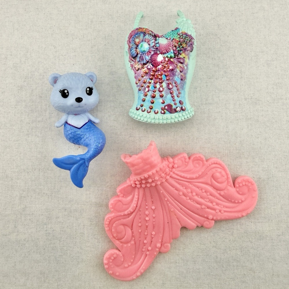Barbie Mermaid Fantasy Blue Mer-Pet Bodice Pink Tail Replacement Pieces Mattel